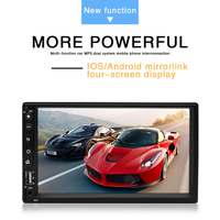 Autoradio 7 pouces 2 Din avec mirrorlink MP5, lecteur DVD, vidéo, BT, FM, Audio, USB, AUX, Autoradio + caméra de recul, Autoradio