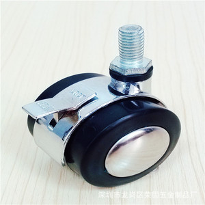 Swivel Plate 2 Inch With Brake Aluminum Alloy 8mm Thread <b>Nylon</b> <b>Screw</b> Wheel For Home Office Furniture - Product Image 3