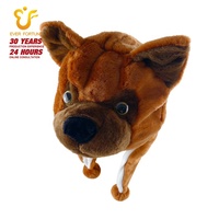 Bonnet d'hiver en fausse fourrure moelleuse avec cache-oreilles, motif animal, chiot brun 3D, pour déguisement d'Halloween, vente en gros, fabricant OEM