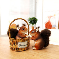 Émulation d'écureuil en peluche, jouet animal de la forêt, cadeau réaliste personnalisé, rembourrage en coton PP