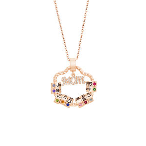 Collar de piedra de nacimiento de cadena de eslabones de moda personalizado para mujer, collar de promesa grabado con nombre para ella - Product Image 2