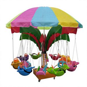 Manège Commercial Cheval Volant pour Enfants - 12 Places, Balançoire Rotative avec Musique et LED pour Machine de Jeu de Carnaval - Product Image 3