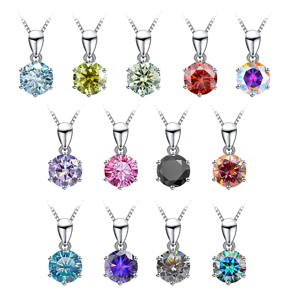 Gra Vvs 3ct Karaat Kleur Ronde Vorm Hanger Kettingen 925 Sterling Zilveren Doos Kruis Ketting Voor Vrouwen Bruiloft Fijne Sieraden Geschenken