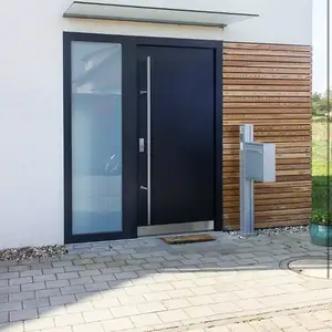 Porte extérieure affleurante en aluminium double porte vitrée