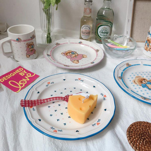 Solhui-platos de cerámica coloridos de flores pintadas, platos de cerámica Vintage <span class=keywords><strong>baratos</strong></span> <span class=keywords><strong>para</strong></span> restaurante y boda - Product Image 3