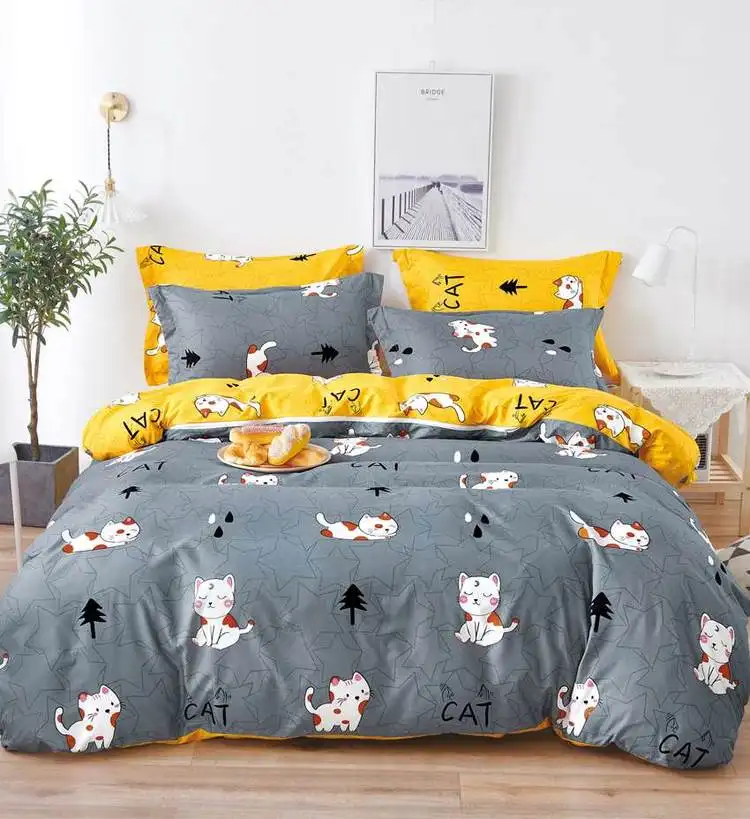 Best Sale Luxury New Design Modern Famous Brand Printed Bedding Set 100% Cotton Bed Sheets quilt bedding set