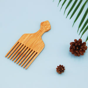 Peigne <span class=keywords><strong>Afro</strong></span> en Bois de Bambou pour Coiffure de Barbiers, Peigne Démêloir à Dents Larges pour <span class=keywords><strong>Barbe</strong></span>, Logo et Emballage Personnalisables - Product Image 5