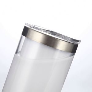 Vaso de 20oz para sublimación, de acero inoxidable y plástico, con diseño de globo de nieve y purpurina, recto, para refrescos, cerveza y café, sin aislamiento térmico - Product Image 2