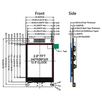 Modul LCD TFT 2.8 Inci ESP32 LVGL WIFI&BT Papan Pengembangan 240*320 Layar Pintar Antarmuka Tipe-C Sentuh 500cd/m2