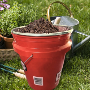 Tamis à terre rond argenté pour jardinage domestique, portable, <span class=keywords><strong>avec</strong></span> deux poignées, filtre à mailles fines pour éliminer feuilles, insectes et galets lors de l'entretien quotidien des plantes - Product Image 6
