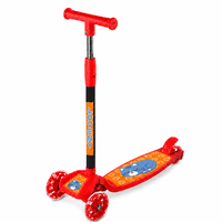 Trottinette à 3 roues pour enfants avec guidon en T réglable en hauteur et frein arrière pour garçons, filles et enfants