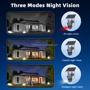 Kamera CCTV IP WiFi Tenaga Surya Hongnaer 9MP V380 Pro 2 Video 3 Lensa 10X Zoom WiFi Kamera Keamanan Luar Ruangan Tenaga Surya - Product Image 4