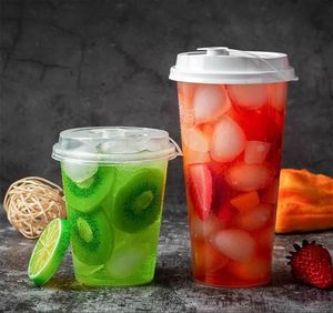 Gobelets en plastique PP pour thé aux fruits frais et boissons froides 260/360/500/600/700/1000 ml avec couvercle de qualité alimentaire et logo personnalisé - Product Image 4