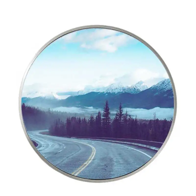 Wholesale round circular circle silver brushed metal aluminum photo picture frames