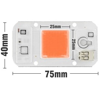 Module LED Flip Chip AC 220V 380-840nm 20W 30W 50W Blanc Lumineux Éclairage Puissant DOB COB Spectre Complet pour Cultures