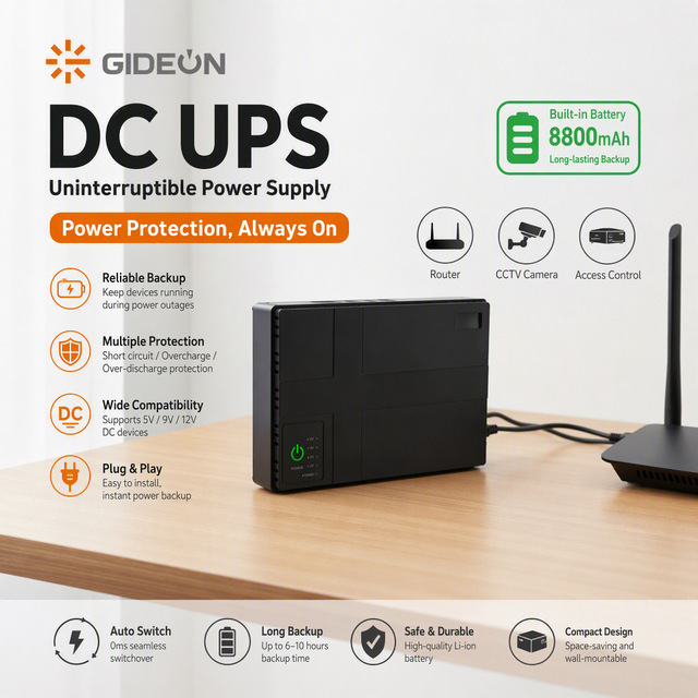 Multi-Function Smart 5/9/12V POE USB Mini DC UPS Lithium Battery Back up for Wifi Router Modem CCTV Camera Home