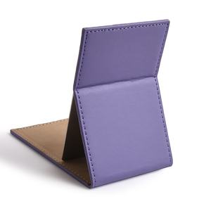 Customizable Color Makeup Mirror with Personalized PU Leather Hot Stamping Logo - Product Image 2