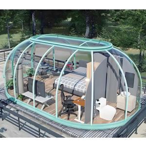 360 °   Carpa Burbuja <span class=keywords><strong>de</strong></span> Cristal Transparente - <span class=keywords><strong>Diseño</strong></span> <span class=keywords><strong>de</strong></span> Habitación Estrellada para Exteriores con Módulo <span class=keywords><strong>de</strong></span> Oficina Desmontable para Jardín - Product Image 3