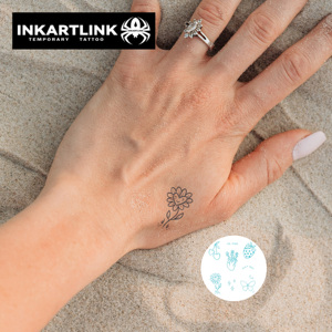 Tatuaje Temporal Realista Semipermanente de 1 Semana, Tatuaje Herbal sin Agua <span class=keywords><strong>con</strong></span> Diseño de Mariposa Lunar y Girasol Sonriente, Venta al por Mayor - Product Image 2