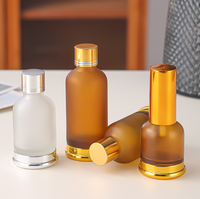 Flacons compte-gouttes en verre ambré personnalisés, bouchons pipettes blancs opaques, pour huiles essentielles, sérums faciaux, contenants cosmétiques vides