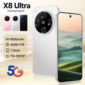 New X8 siêu gốc 5g điện thoại thông minh 7.3-inch HD Màn hình 16GB + 1TB <span class=keywords><strong>Android</strong></span> Dual Card 72 + 108MP HD vẻ đẹp máy ảnh decacore CDMA - Product Image 1