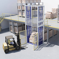 Ascenseur de fret hydraulique vertical monocylindre, élévateur de marchandises durable à entraînement par chaîne pour atelier de production