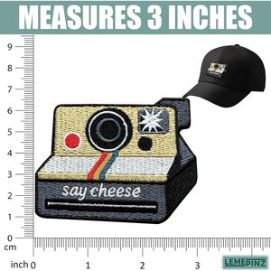Cheese Camera Embroidery Patch 3 Inches Iron On Sew On Travel <b>Applique</b> Fabric Patch Bags - Product Image 3
