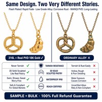 Meilleure Vente 2026 Collier Délicat Pendentif Croissant en Acier Inoxydable Plaqué Or 18K, Étanche et Anti-ternissement (Résistant aux Eaux Alcalines)