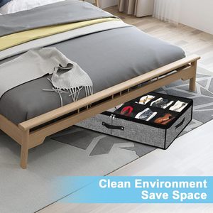 도매 저렴한 접이식 신발 큐브 보관함 침대 밑 신발 정리함 손잡이가 있는 수납함 2개 세트 - Product Image 6