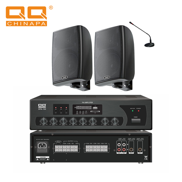 QQCHINA SPA-60 60W Multi Input PA Amplifier Bluetooth USB FM Audio System with Mic Echo, AUX IN/OUT, 70V 100V Speaker Amplifier