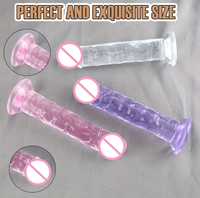 Venta al por Mayor Consolador Realista Personalizable de Cristal Suave y Flexible con Ventosa, Juguete Sexual de TPE y Silicona para Masaje de Pene