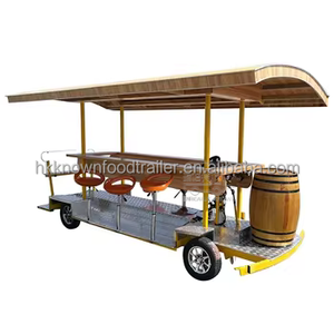 Vélo tandem en acier 13 places, pédales ordinaires, vitesses simples, système de frein à disque, chariot à bière mobile pour pub crawls et visites touristiques - Product Image 1