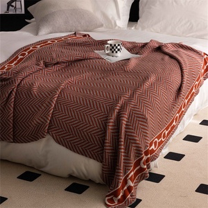Nuova coperta lavorata a maglia in misto lana di lusso, stile europeo e americano, vendita diretta in fabbrica <span class=keywords><strong>BLG</strong></span> - Product Image 3