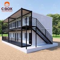 Cbox – Villa modulaire écologique préfabriquée à 2 étages, hôtel en panneaux sandwich, maison conteneur amovible