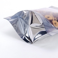 Sachet Zip Refermable Brillant et Réutilisable en Feuille d'Aluminium Stratifiée, Type Doypack Yin Yang, avec Fenêtre Transparente pour Livraison Alimentaire