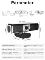 Uzaktan kumanda 2k web kamerası ile 5x zoom mikrofon all-in-one gizlilik kapak pc kamera