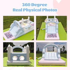 Château gonflable commercial avec obstacles, toboggans, piscines à balles et zones d'escalade, idéal pour les entreprises de location de matériel événementiel. - Product Image 3