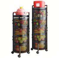 Chariot de cuisine rotatif à plusieurs niveaux pour légumes, étagère d'angle, panier de rangement pour légumes