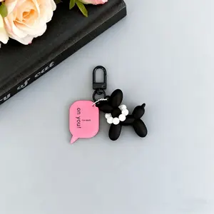 Ins-Style haut de gamme thème sombre ballon chien porte-clés style coréen sac en métal pendentif mousqueton téléphone breloque accessoire - Product Image 4