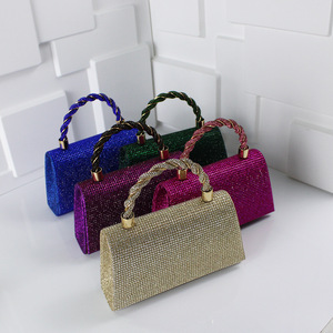 Sac bandoulière carré pour femme, pochette de soirée de luxe en <span class=keywords><strong>tissu</strong></span> brillant avec chaîne et nœud, sac à main en PVC hydrofuge - Product Image 2