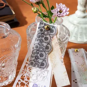 10 buah/pak bahan kertas bunga dan seri Alice renda berlubang jurnal bahan sumber dekoratif ke dalam 8 model