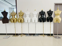 Mannequin de mode sans tête, ajustable, doré, pour présentation de vêtements, avec torse brésilien BBL, courbes généreuses, poitrine et fessier volumineux