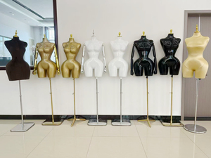 Maniquí de Moda para Parte Superior del Cuerpo, Estilo Brasileño BBL, Sin Cabeza, Ajustable, con Acabado Dorado, Torso Curvilíneo, Pechos Grandes, Trasero Grande - Product Image 3