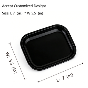 Factory Wholesale Hot-Selling Metal Rectangular Cigarette &amp; Tobacco <strong>Rolling</strong> Trays 18x14mm Black White for Accessories - Product Image 2