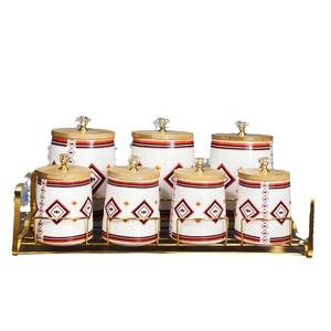 Tarro de cerámica Chaozhou para especias de 3.1-4L con tapa hermética de madera y perilla de cristal para almacenamiento en la cocina - Product Image 3