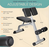 Équipement de fitness à domicile, chaise romaine, capacité de 330 lb, cadre en acier allié, pliable, inclinaison réglable, banc d'hyperextension tout-en-un