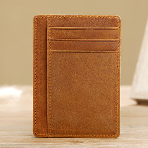 Portafoglio Sottile Fatto a Mano, Porta <span class=keywords><strong>Carte</strong></span> <span class=keywords><strong>di</strong></span> Credito Minimalista in Pelle con Blocco RFID, Dimensioni Medie - Product Image 6