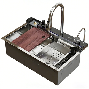 Wastafel Dapur Waterfall Stainless Steel 304 Single Solt Populer 2026 dengan Layar Digital Multifungsi - Product Image 3