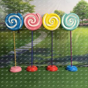 Escultura de Piruleta de caramelo gigante de fibra de vidrio Decoración de tienda de Navidad Candyland No hay opiniones aún - Product Image 4