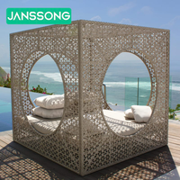 Hôtel extérieur creux chaise longue cadre en aluminium fait à la main rotin cabane de plage étanche à séchage rapide canapé-lit extérieur